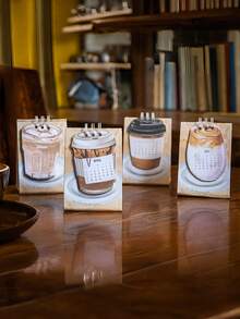 Zazumi 2026迷你桌面日历 咖啡主题计划本，每日金句，办公桌收纳整理，节日生日礼物推荐，必备单品 - 彩色 - 查看 1