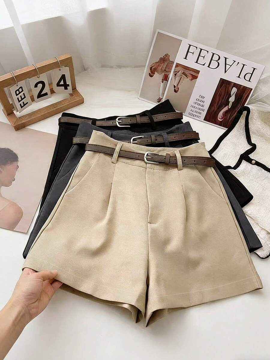 Resyla Conjunto de 3 piezas de shorts casuales de ajuste ceñido para mujer - Multicolor - Ver 1