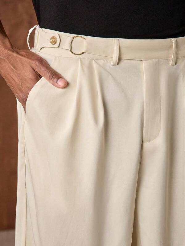  AKNOTIC Men's Herringbone Jacquard Loose Pants, Suitable For Christmas Party, Business Casual, Autumn, Gift For Boyfriend, Holiday