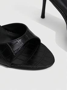 CUCCOO SZL 女士优雅尖头高跟凉鞋，简约通勤风格 - 黑色 - 查看 6