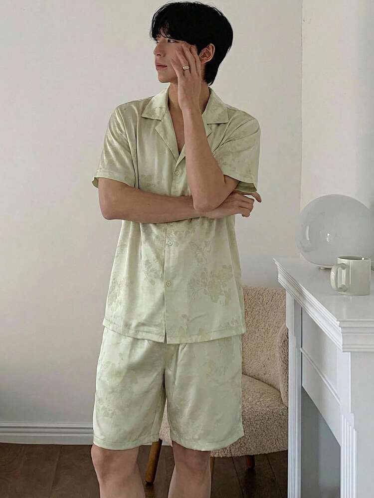Men's Summer Shorts & Shirt Pajama Set