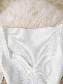 Resyla Plus Size Women Deep V Sexy Solid Color Jumpsuit - White - View 4