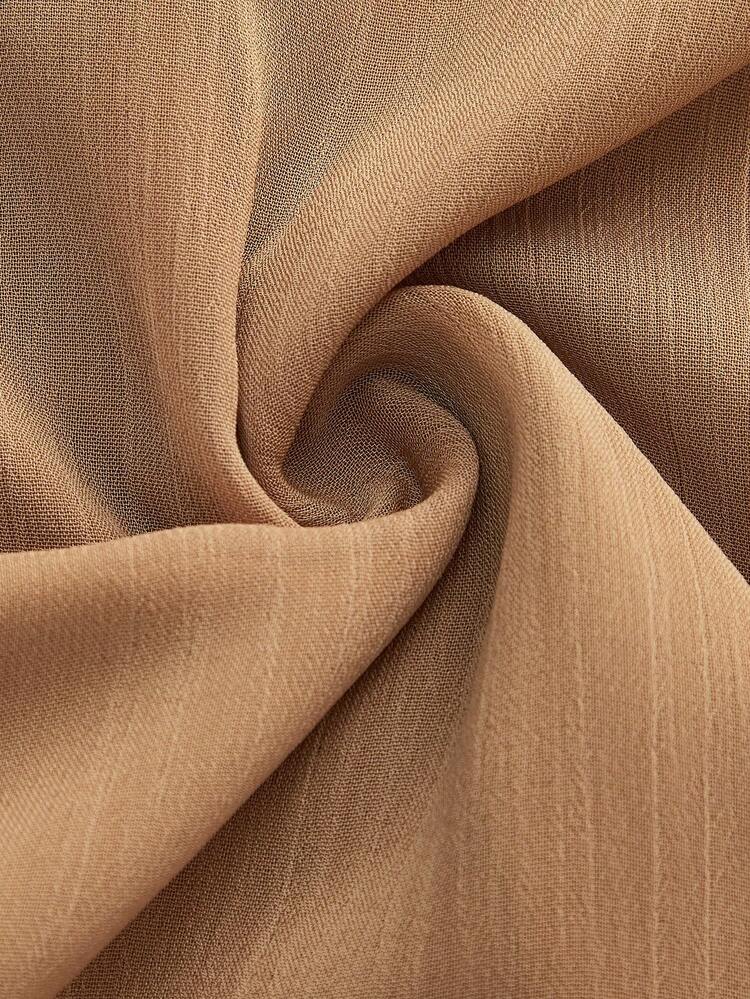 Arave Vestido elegante de estilo francés con cuello alto, manga larga, diseño de lazo en la cintura y dobladillo con volantes en capas, para vacaciones y fiestas - Marrón - Añade 8