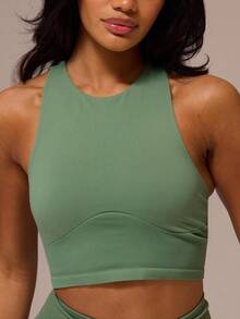 Musera Sport 露背罗纹运动上衣，适合运动健身、健身房、普拉提、日常休闲穿着