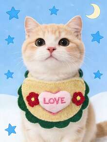 PETSIN 1 Piece Pet Cute Cartoon Bib, Pet Dog And Cat Three-Dimensional Knitted Cute Cartoon Embroidered Bib, Adjustable Neck Circumference, Pet Accessories, Pet - Multicolor - View 9