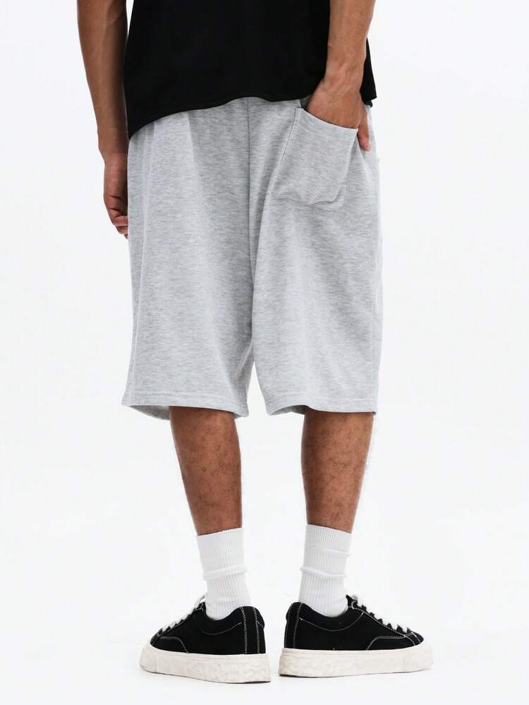 Drawstring Fleece Bermuda Shorts With Side Pockets
