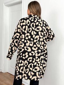 SHEIN CURVE+ Áo sơ mi dài tay dáng suông, in họa tiết, cỡ lớn, thích hợp mặc hàng ngày vào mùa thu và mùa đông. - Nhiều màu - Xem 2
