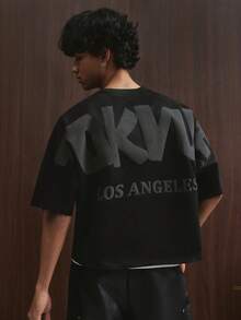 TOKVUE Men's Casual Letter Print Short Sleeve T-Shirt, Summer - Grey - View 7