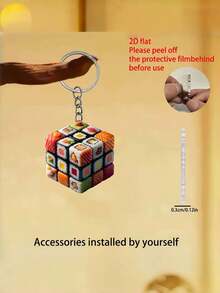 Zazumi 2D 立体寿司立方体亚克力钥匙扣，可爱卡通寿司吊坠，便携包包挂饰，适合寿司爱好者、动漫主题派对、生日礼物、送给朋友、同事、同学的节日小礼物、圣诞袜填充物 - 彩色 - 查看 5