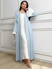 Veilorie Áo khoác nữ thanh lịch, kín đáo với cổ tay áo xếp ly. - Màu xanh lam - Xem 8