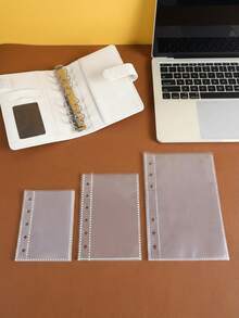 Joivida 10/20 Pieces Per Pack A6/A7/M5/A8 Transparent Leaf File, Double-Sided Photo Album Leaf File Page, Leaf In Sleeve, Sticker Book Leaf File, Leaf In Pocket, Excellent PP Material, Idol Photo Card, Postcard, Trading Card, Photo, Student ID, ID Card Storage, Office Stationery, Planner Suitable - Multicolor - View 2