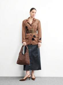 CUCCOO BIZCHIC Bombas de punta fina minimalistas y casuales para el transporte de mujeres - Marrón - Ver 10