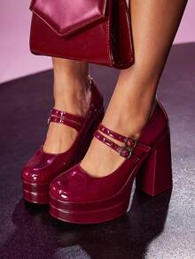 CUCCOO LuxiPop Giày cao gót đế xuồng chống thấm nước, đa năng, phù hợp cho nữ, thích hợp đi làm, ngày Valentine. - Gỗ đỏ - Xem 7