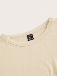 SHEIN EZwear 4件套女士休闲圆领短袖修身T恤，适合夏季穿着 - 彩色 - 查看 5