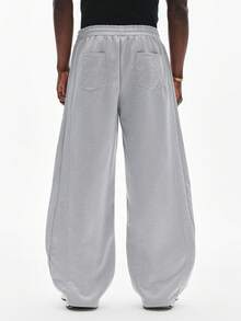 STYNVO Men's Casual Solid Color Drawstring Waist Loose Sweatpants Baggy Track Pants Oversized Sweatpants Grey Joggers Mens Sweatpants Grey Baggy Sweatpants - Light Grey - View 2