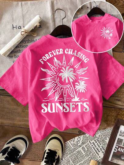 DrmWander Camiseta gráfica para mujer, camiseta de manga corta de estilo casual y urbano, top de verano lindo