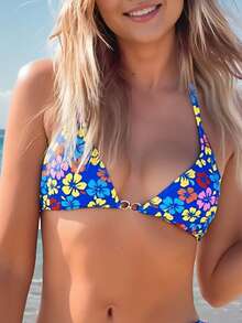 Swim Vcay Áo Tops Bikini Nữ Nhẫn Hoa Dễ thương - Nhiều màu - Xem 1