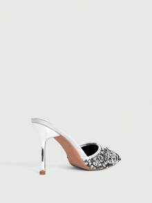 CUCCOO SZL Sandales à talons pour femmes - Argent - Voir 10