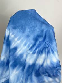 SHEIN EZwear 大码心形扎染印花短袖 T 恤，春夏季休闲 - 藍色 - 查看 6