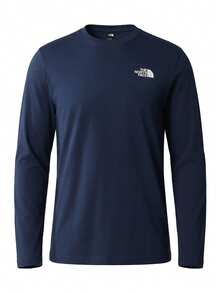 The North Face Simple Dome Men's Long Sleeve T-Shirt Navy Blue - Black - View 1