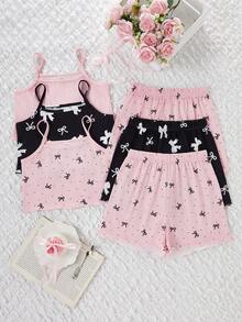 6PCS Tween Girls Pajamas - Multicolor - View 6