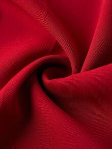 Ellevyn 女士金属单排扣马甲和阔腿裤优雅两件套 - 酒紅色 - 查看 7