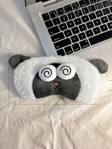 Joivida 1个可爱卡通绵羊眼罩，睡眠时可用，夏季冰敷，适合女孩睡眠时保护眼睛，趣味眼罩，遮光。 - 黑與白 - 查看 4