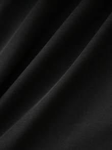 Franclia Casual Chic Commute Versatile One-Shoulder Ruched Black Blouse, Paired With Khaki Shorts, Striped Pants, Belt, Spring/Summer 2-Piece Outfit - Khaki - View 7