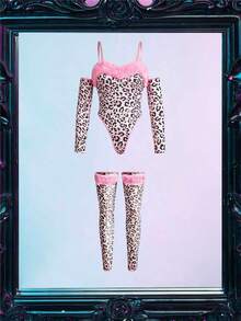 Fantasy Costume Bộ 5 món áo liền quần họa tiết da báo gợi cảm dành cho nữ - Nhiều màu - Xem 7