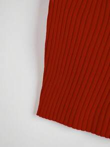 Franclia Women's Solid Color Ribbed Knit Camisole Top - Burnt Orange - View 5