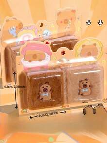 MINKOJA 创意卡皮巴拉毛绒分享笔记本，可爱卡通迷你口袋笔记本，便携两件装 - 隨機款式2本 - 查看 11