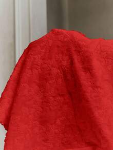 Anewsta Women's Mandarin Collar Fitted Ruched Lace Long Sleeve Blouse, Versatile Layering Top - Red - View 7