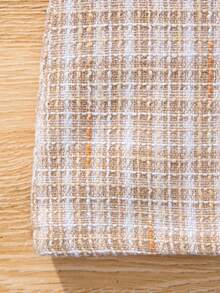 Sparklyn 青少女對比色斜紋蓬袖連衣裙 - 米色 - 查看 7