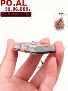 Zazumi 2D 立体寿司立方体亚克力钥匙扣，可爱卡通寿司吊坠，便携包包挂饰，适合寿司爱好者、动漫主题派对、生日礼物、送给朋友、同事、同学的节日小礼物、圣诞袜填充物 - 彩色 - 查看 6