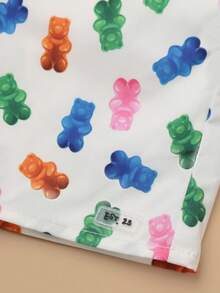 SUMWON 男童泳裤，通体印有小熊软糖图案，夏季沙滩泳裤，弹性腰带 - 彩色 - 查看 4