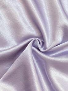 Franclia Women's Elegant Satin Pearl Decor Long Sleeve A-Line Dress, Suitable For Commuting, Parties And Events - Mauve Purple - View 4