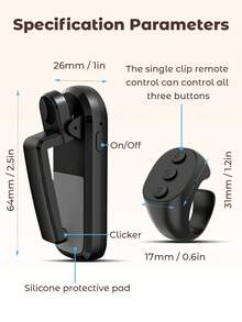 Teckwe Giravolta pagine multifunzione per lettura e scorrimento, clicker giravolta pagine per iPad, telefoni, tablet, telecomando senza fili per fotocamera e videocamera - Nero - Multicolore - Visualizzare 7