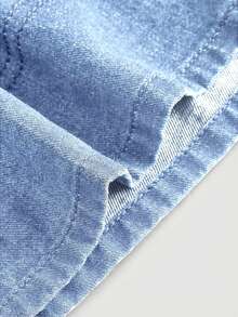 SHEIN MOD Women's Fashionable Tie-Shoulder Denim Dress, Summer