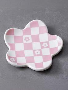 Joivida 1 Stück, elegantes Blumenmuster Schmuckschale - Rosa Grün, Gelb, Rosa, Blau oder Schachbrettmuster - Ohrring, Ring, Halskette Aufbewahrungsschale - Schminktisch, Schreibtisch Dekoration - Geschenk zum Geburtstag/Valentinstag für Frauen - langanhaltend Keramik Dekorationen, Schmuckausstellungsregale, Schlüsselanhänger, handgemalter Schmuck, Halsketten Regale, Mode Displays, Ring Schalen, Schmuckausstellungsschalen - Verschiedenfarbig - Übersicht 16