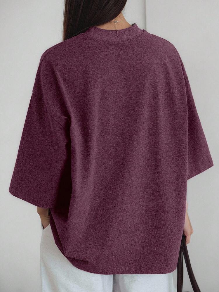 Loose Casual Business Style Fashion Office Wear Street Chic Short Sleeve T-Shirt For Women, Spring/Summer