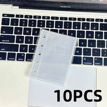 Joivida 10/20 Pieces Per Pack A6/A7/M5/A8 Transparent Leaf File, Double-Sided Photo Album Leaf File Page, Leaf In Sleeve, Sticker Book Leaf File, Leaf In Pocket, Excellent PP Material, Idol Photo Card, Postcard, Trading Card, Photo, Student ID, ID Card Storage, Office Stationery, Planner Suitable - Multicolor - View 12