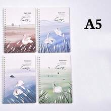4pcs A5 Coil Notebook, Cartoon Stickered Lined Exercise Book For Students, Award Notebook - Multicolor - View 8
