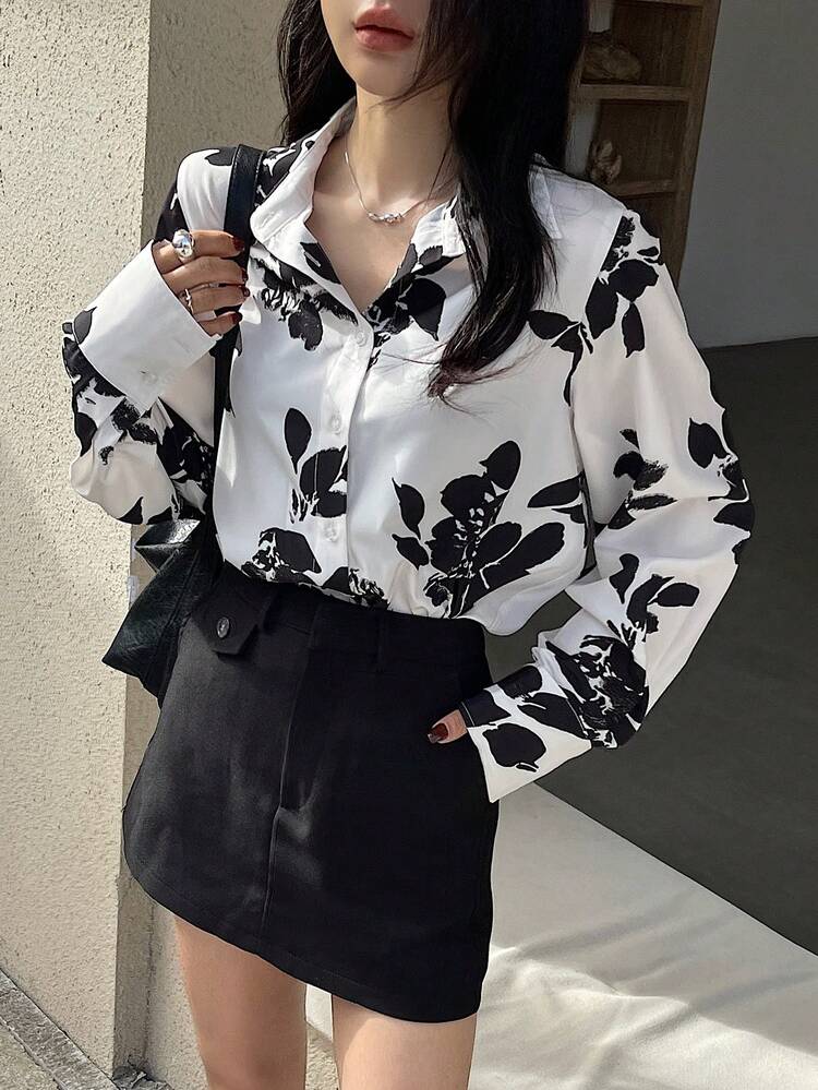 Women Loose Casual Blouse, Minimalist And Stylish For Everyday Wear Long Sleeve Top