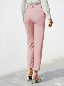 Aveloria Modichic Daily Commuting, Versatile For Leisure, Wide-Leg Style, Suitable For Various Occasions, Women's Straight-Leg Nine-Inch Suit Pants - Baby Pink - View 2