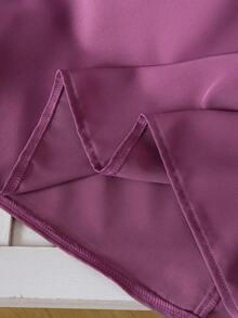 1pc Girls' Modest Water-Soluble Lace Trim 3/4 Sleeve Dress, Regular Thickness Woven Fabric, Suitable For Daily Wear, Outings, Festivals, Parties In Middle East Region, Fits Girls Aged 8-12, Spring/Summer - Red Violet - View 7