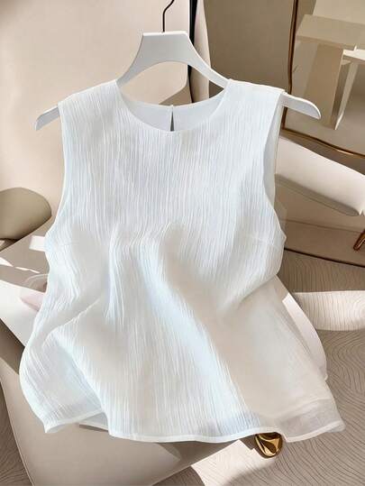 GlowEve CURVE 大码纯色简约无袖圆领背心，日常穿着