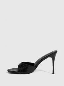 CUCCOO SZL 女士优雅尖头高跟凉鞋，简约通勤风格 - 黑色 - 查看 5