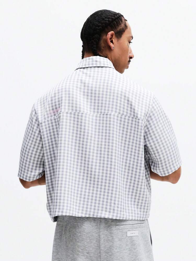 Gingham Check Shirt With Detachable Tie