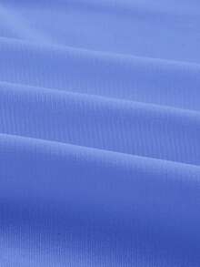 Swim Basics 女士纯色侧边打结罩衫迷你裙套装，度假装 - 藍色 - 查看 4