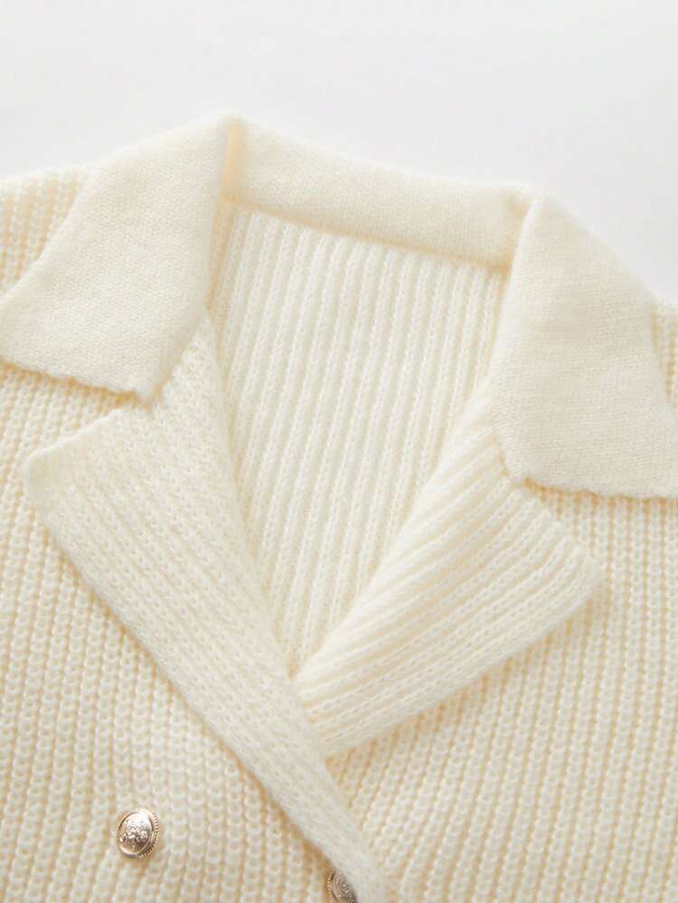 Franclia Nuevo conjunto de estilo intelectual y gentil de tipo blazer minimalista, adecuado para ir al trabajo, la oficina, el té de la tarde, citas, otoño/invierno, con cuello reversible, botones metálicos de doble botonadura, cintura ceñida, longitud media, versátil, casual, suave y acogedor, estilo académico, chic francés - Beis - Añade 3